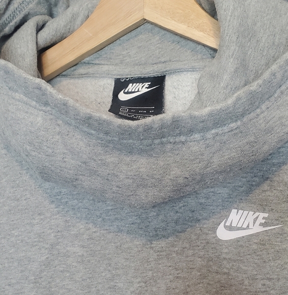 Nike Womens Gray & White Funnel Neck Hoodie Hooded Sweatshirt Size XS - Picture 8 of 8